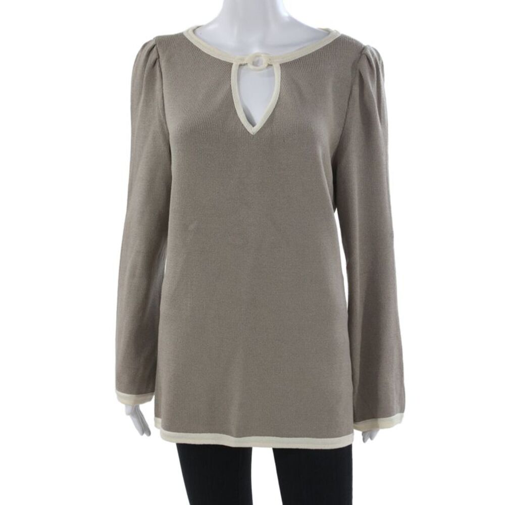 St. John Collection By Marie Gray Unisex Beige Pullover Sweater Size 12
